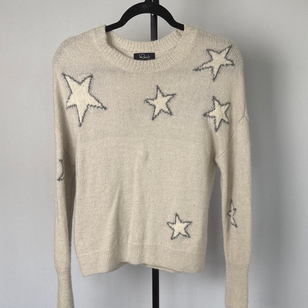 Rails Cream Star Pattern Sweater